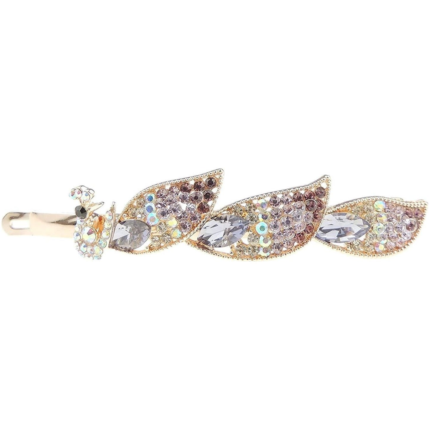 Ladies 9cm Crystal Diamante Hair Grip Slide Waves