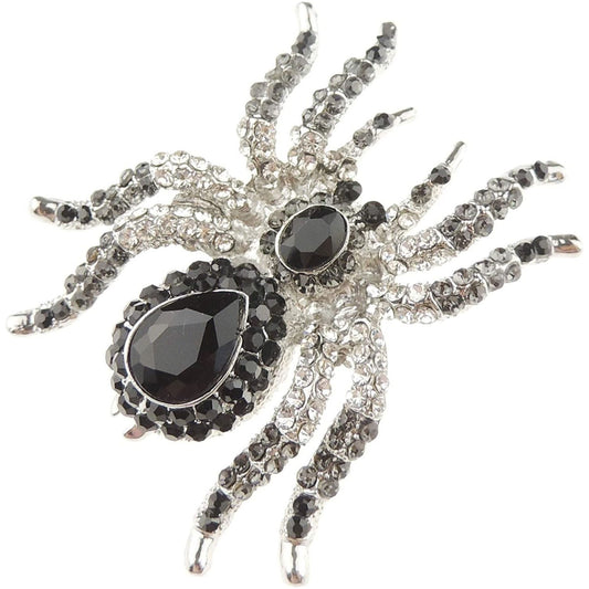 Ladies Sparkly Large Crystal Diamante Two Tone Vintage Spider Brooch Gift Boxed