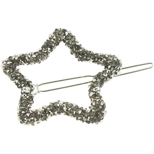 Ladies Girls Stencil Diamante Crystal Encrusted Hair Barrette Slide Clip Star