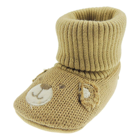 Cute Baby Girls Boys Babies Infant Childrens Kids Bear Dog Puppy Face Warm Knit Knitted Crochet Knit Soft Sole Pram Crib Socks House Shoe Slipper Pre Walkers Flat Booties