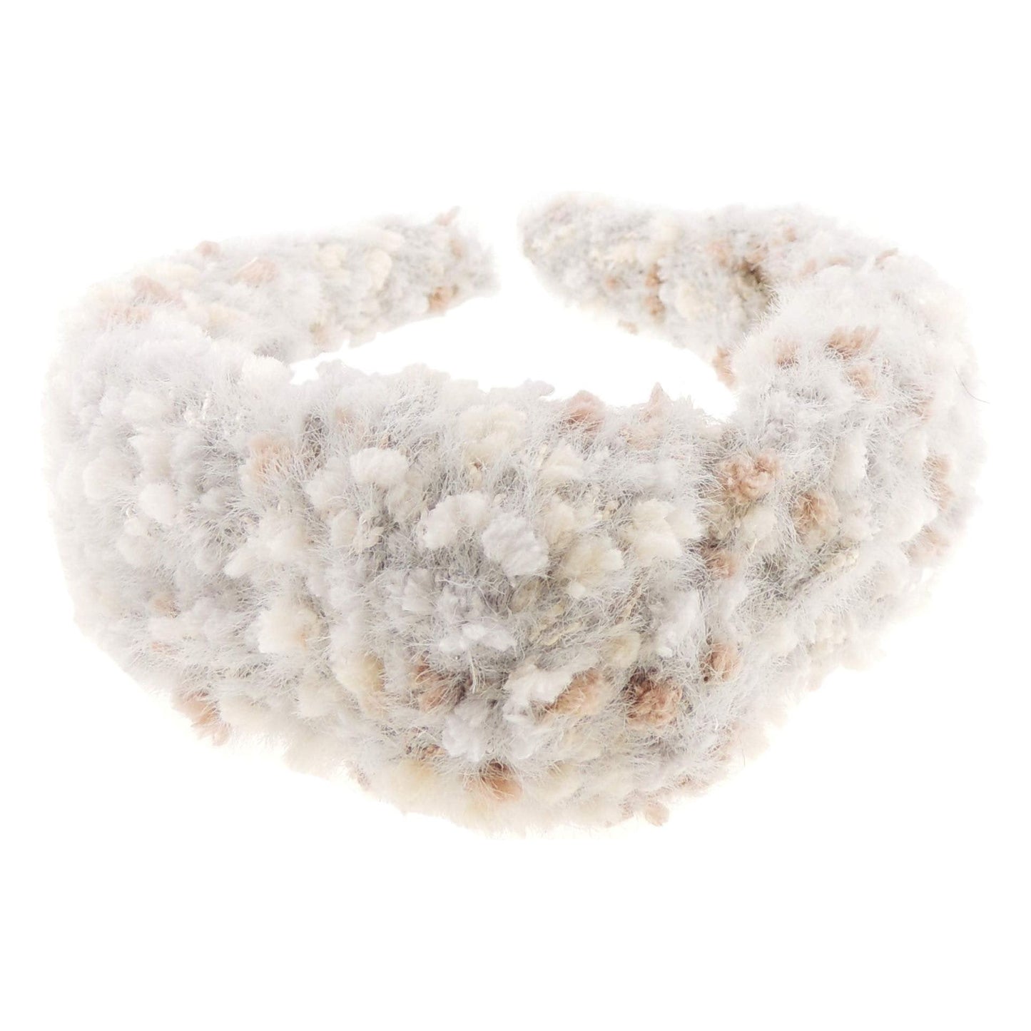 Ladies Soft Chunky Boucle Tweedy Wool Look Top Knot Headband Alice Band