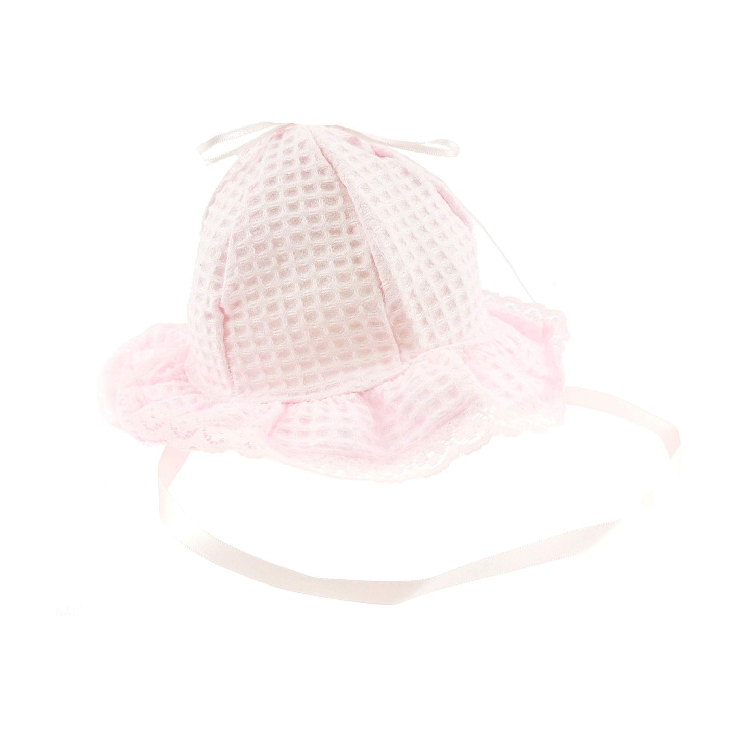 Baby Girls Adorable Waffle Cotton Sun Hat Bucket Beanie Cloche Lace Trimmed Hat