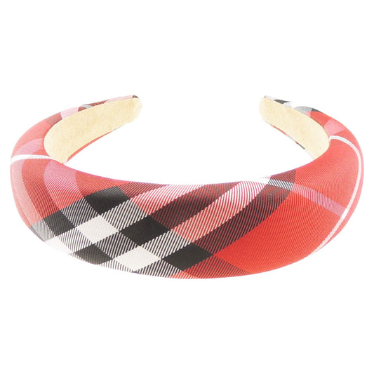 Tartan Check Plaid Padded Sponge Wide Thick Puffy Fabric Formal Boho Vintage Headband Alice Band For Women, Alice Band,Hair Accessories Hairband For Christmas Birthday Wedding Guest Bridesmaid Party