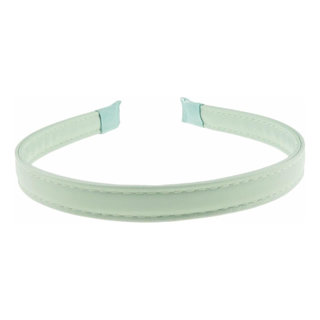 Ladies Leather Look Narrow Stitched Edge Headband Alice Band