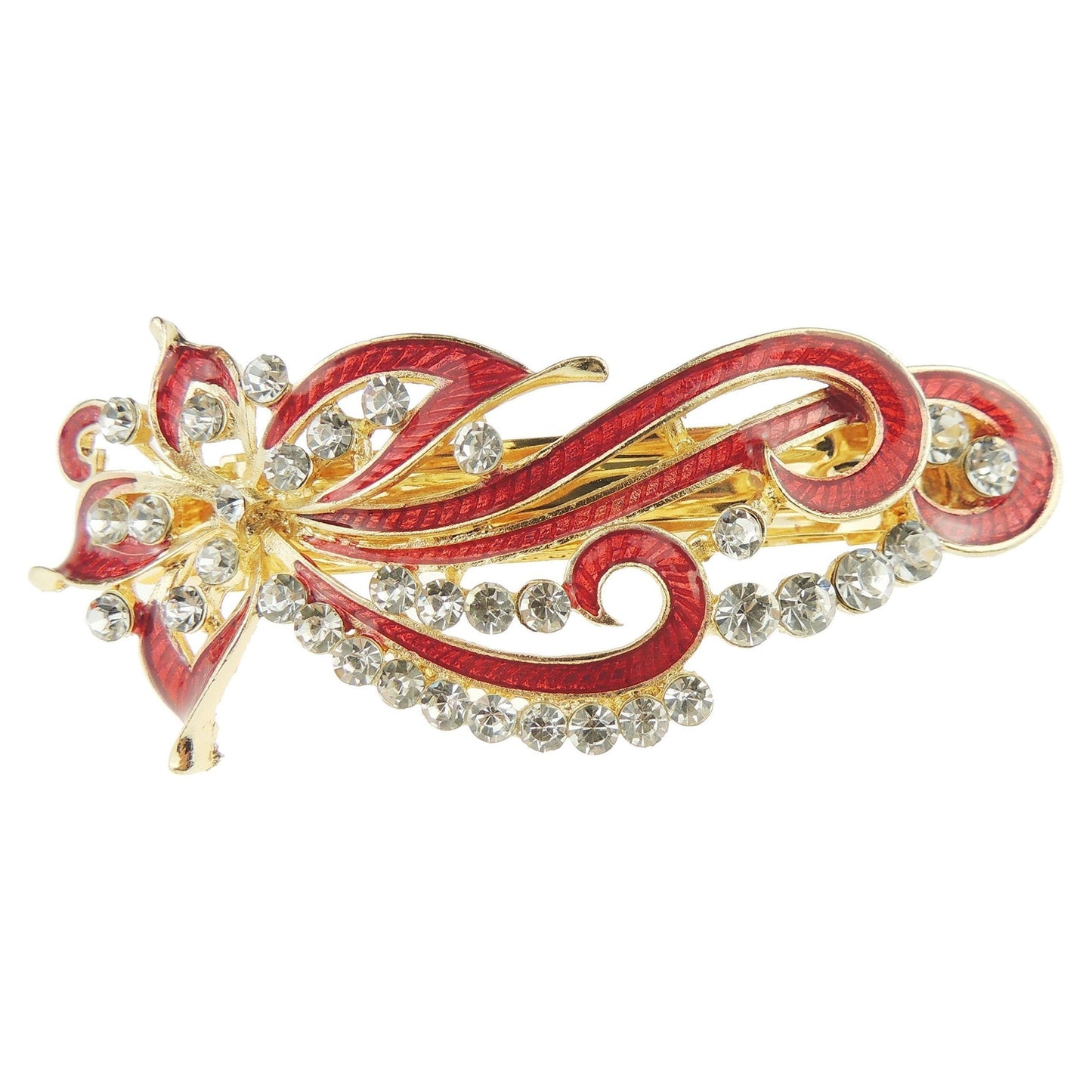 Ladies Enamel & Diamante Evening Occasion Stencil Hair Barrette Clip Shooting Star Bow