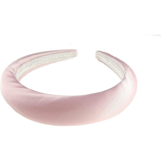 Ladies Girls Padded Slightly Padded 2.5cm Formal Satin Fabric Boho Vintage Headband Alice Band Hair Accessory Hairband Christmas Birthday Wedding Bridal Guest Prom Dance Formal Occasion (Candy Pink)