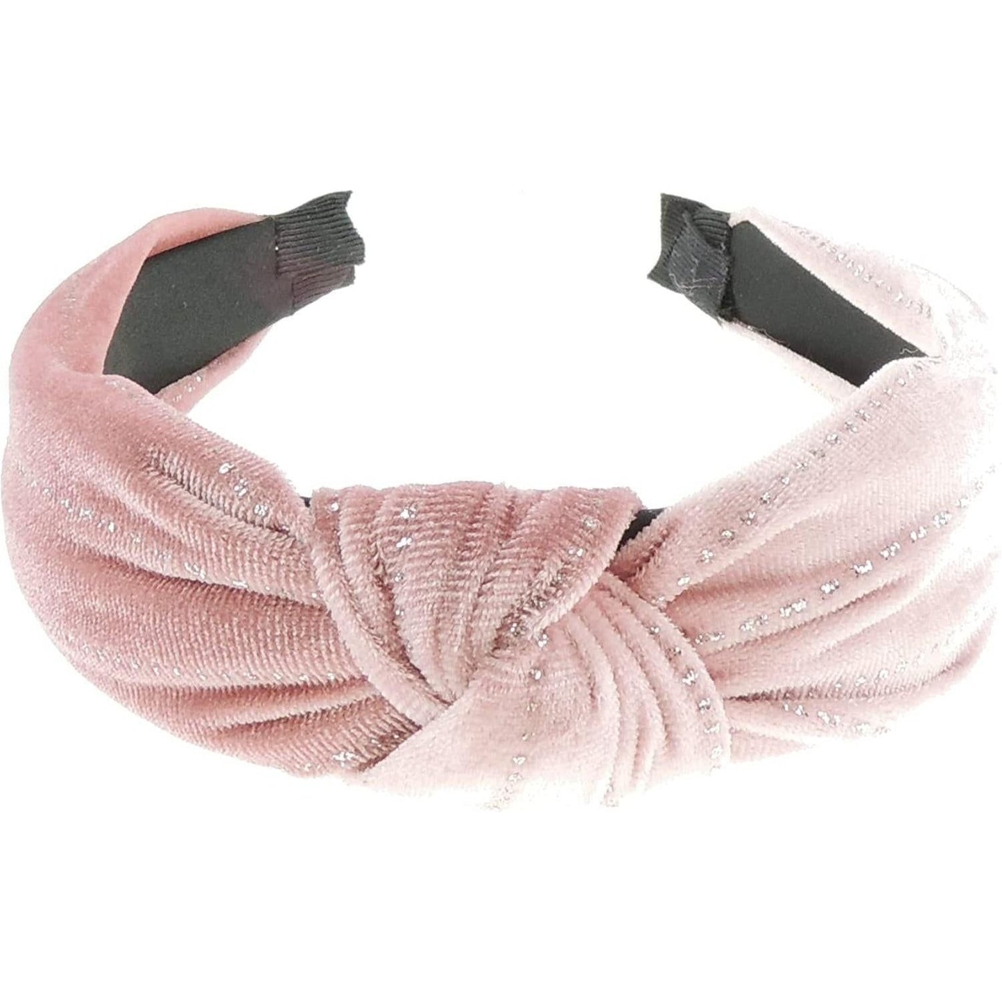 Ladies Soft Velvet Evening Winter Wide 4cm Headband Alice Band Sparkly Glitter Pin Stripe Top Knot