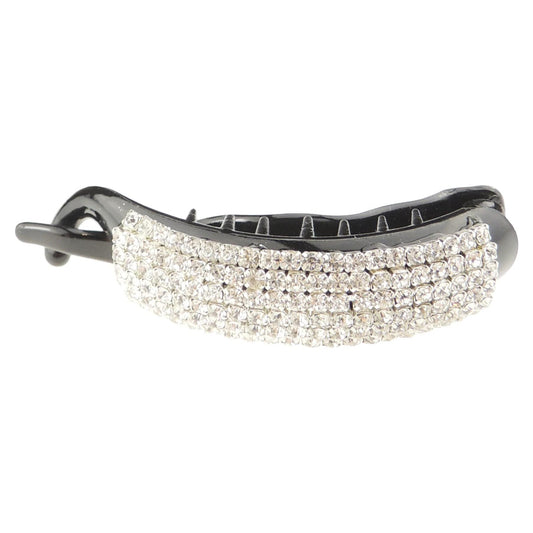 Extra Sparkly Diamante Crystal Curved Pony Tail Banana Fine Thin Small Hair Clip