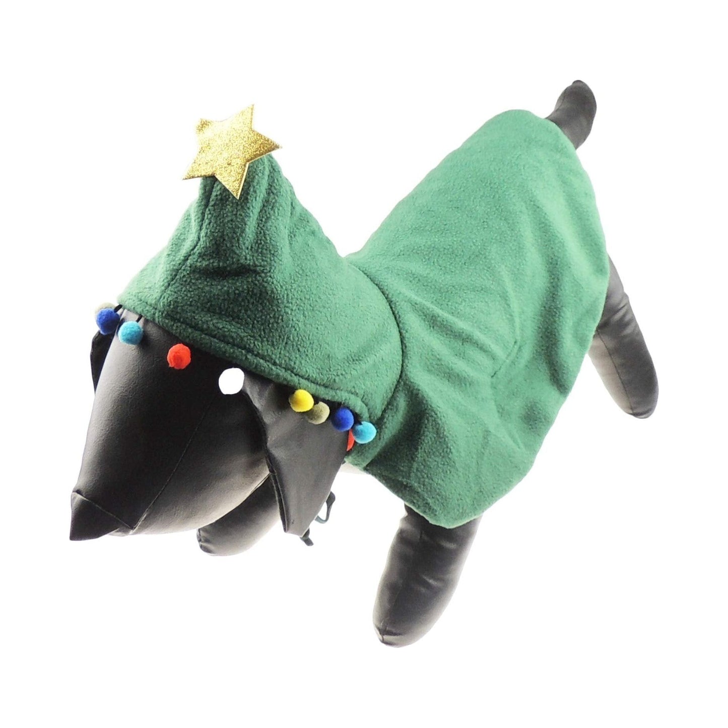 Cute Funny SMALL DOG ONLY Doggie Puppy Cat Accessories Outfit Fleece Warm Winter Girl Boy Jumper Coat Cape Clothes Hoodies Fancy Dress Costume Ideas Dress Christmas Xmas Green Elf Helper Tree