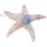 Ladies Girls Marble Look Diamante Crystal Encrusted Hair Barrette Slide Clip Sea Lover Starfish