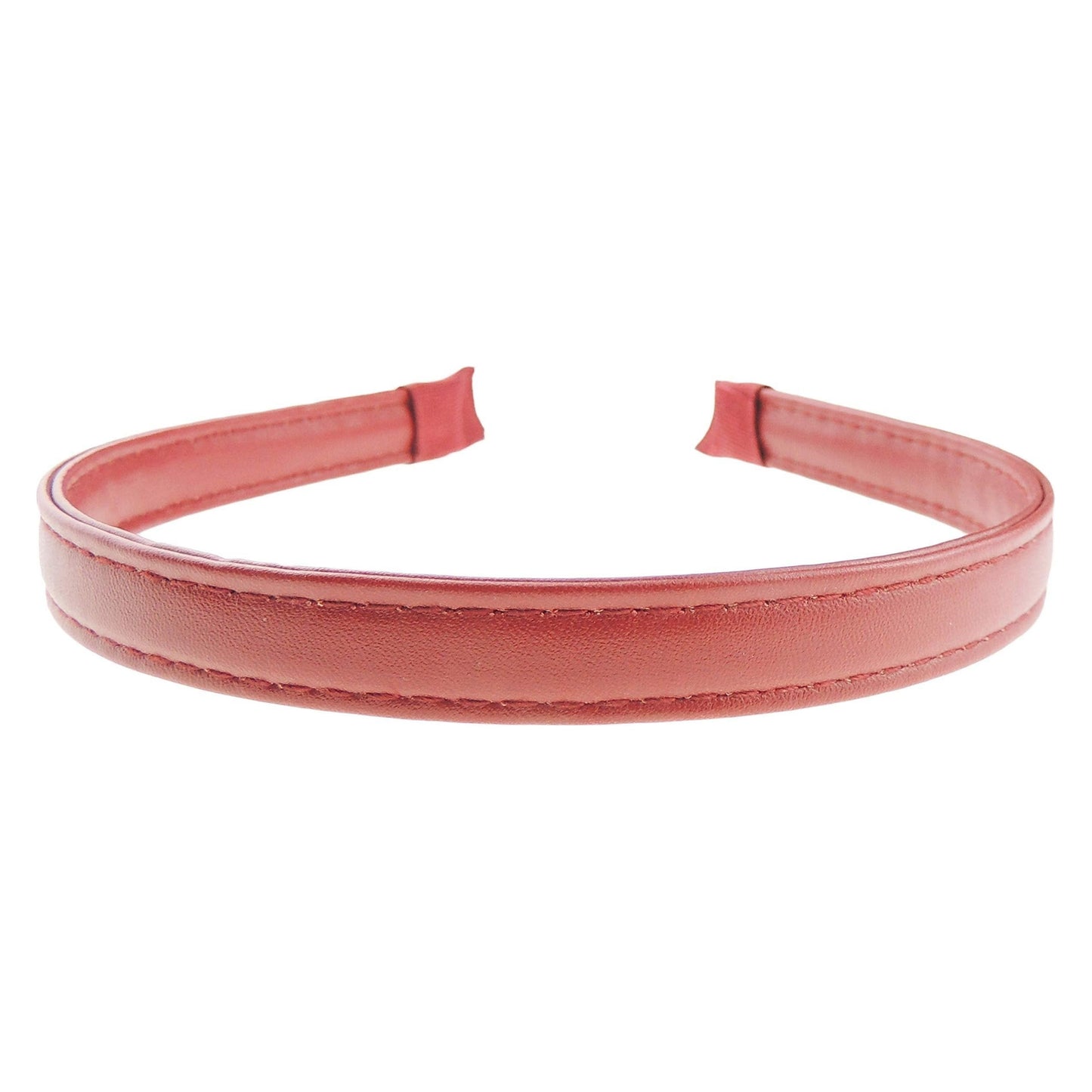 Ladies Leather Look Narrow Stitched Edge Headband Alice Band