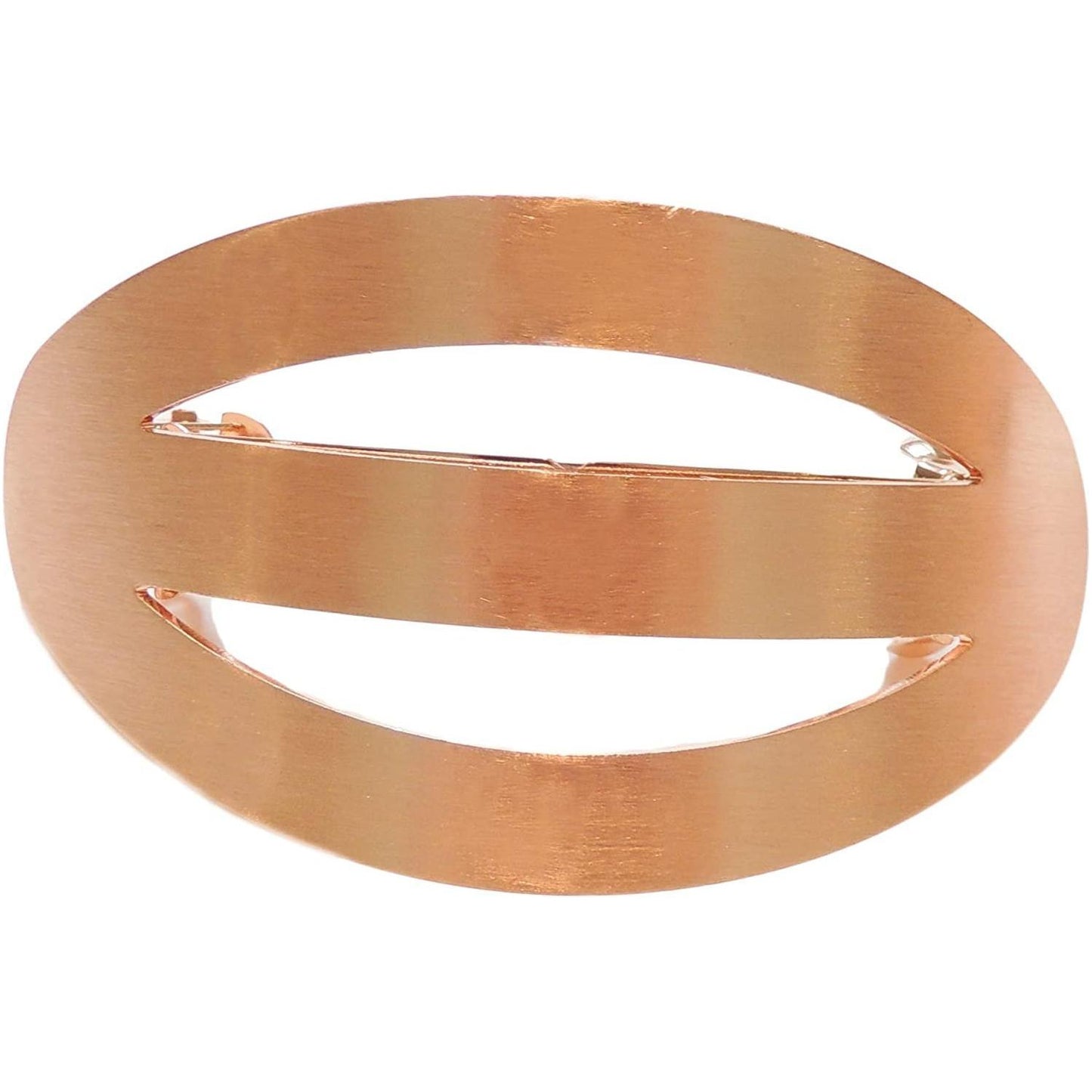 Ladies Matte Metal Stencil Modern Boho Hair Barrette Clip Oval Buckle