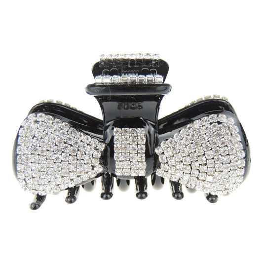 Extra Sparkly Diamante Crystal Evening Ladies 8cm Hair Claw Clamp Bow