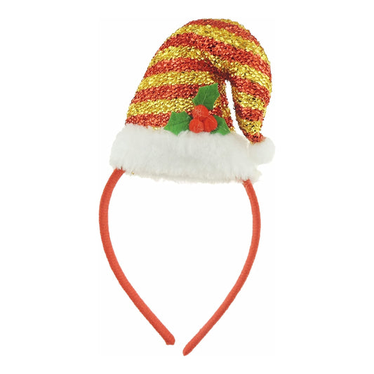 Womens Mens Unisex Christmas Tree Festive Day Dinner Nativity Costume Outfit Party Headband Hair Hoop Alice Band Hairband Deeley Deely Springs Bopper Glitter Stripe Santa Elf Hat