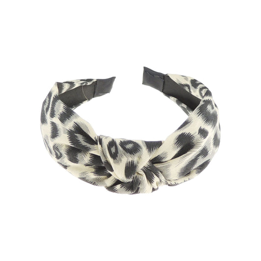 Women Girls Draped Top Knot Chiffon Headband Alice Band Animal Print