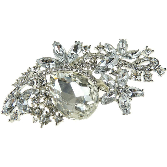 Pretty Crystal Diamante Sparkly Large Chunky Bouquet Lapel Brooch