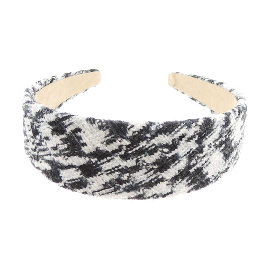 Ladies Velour Boucle Criss Cross Brush Strokes Melange 4cm Wide Headband Alice Band