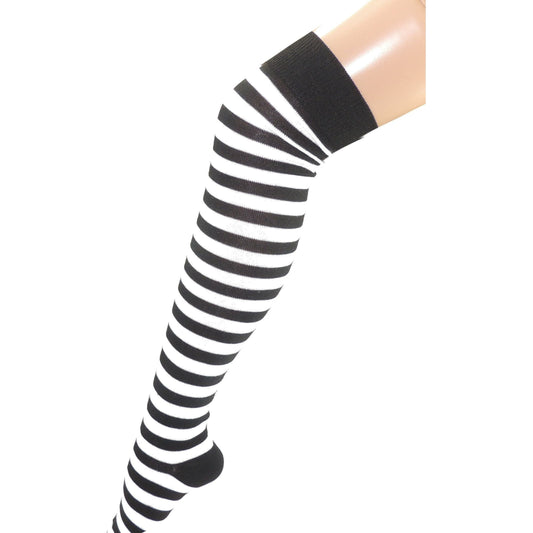 Ladies Fun Soft & Over Knee Long Big or Small Striped Socks 4-6 1/2 UK