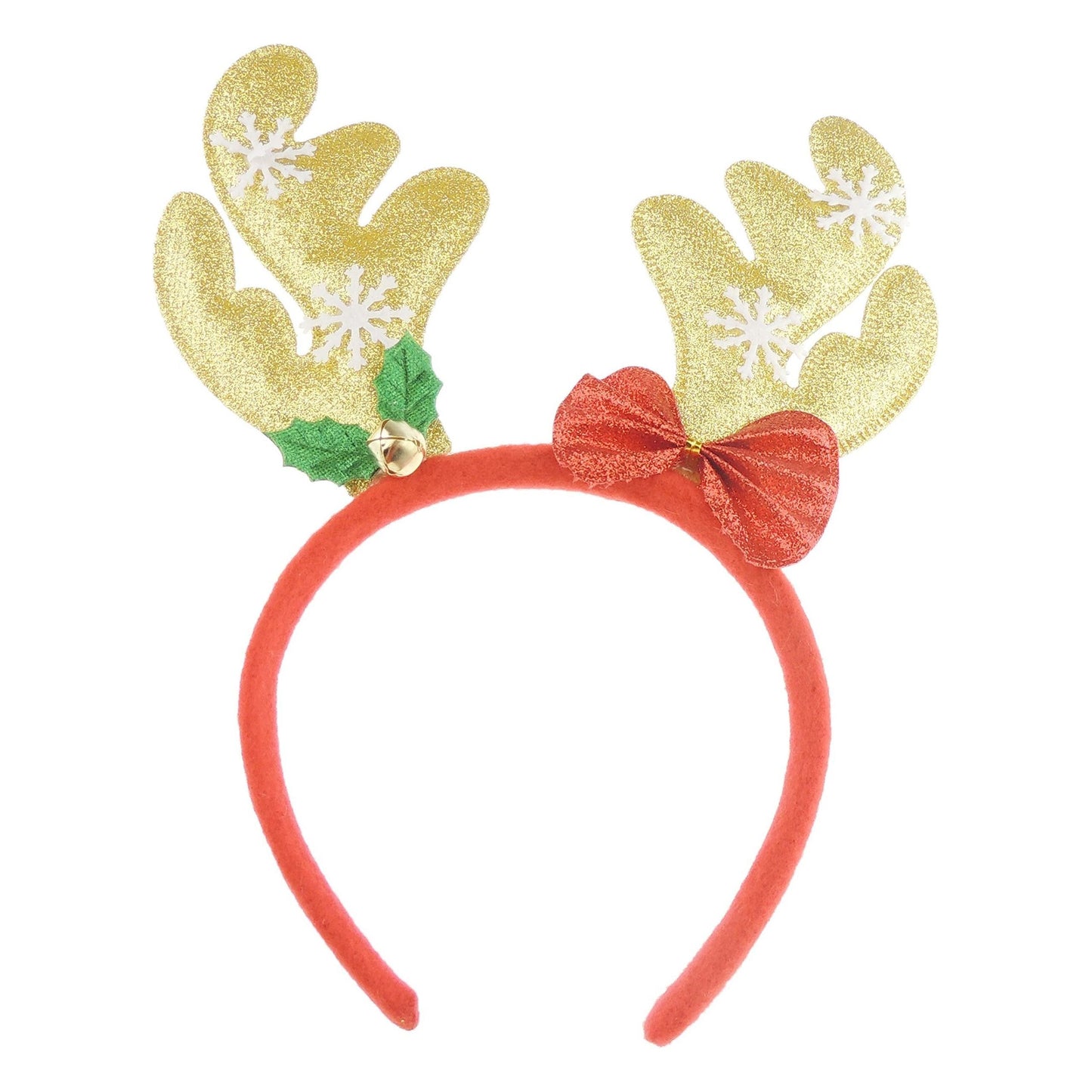 Unisex Womens Mens Festive Christmas Nativity Costume Outfit Party Headband Hair Hoop Alice Band Hairband Deeley Springs Bopper Plush Deer Antler Ears Reindeer Red Gold Glitter Bow Snowflake