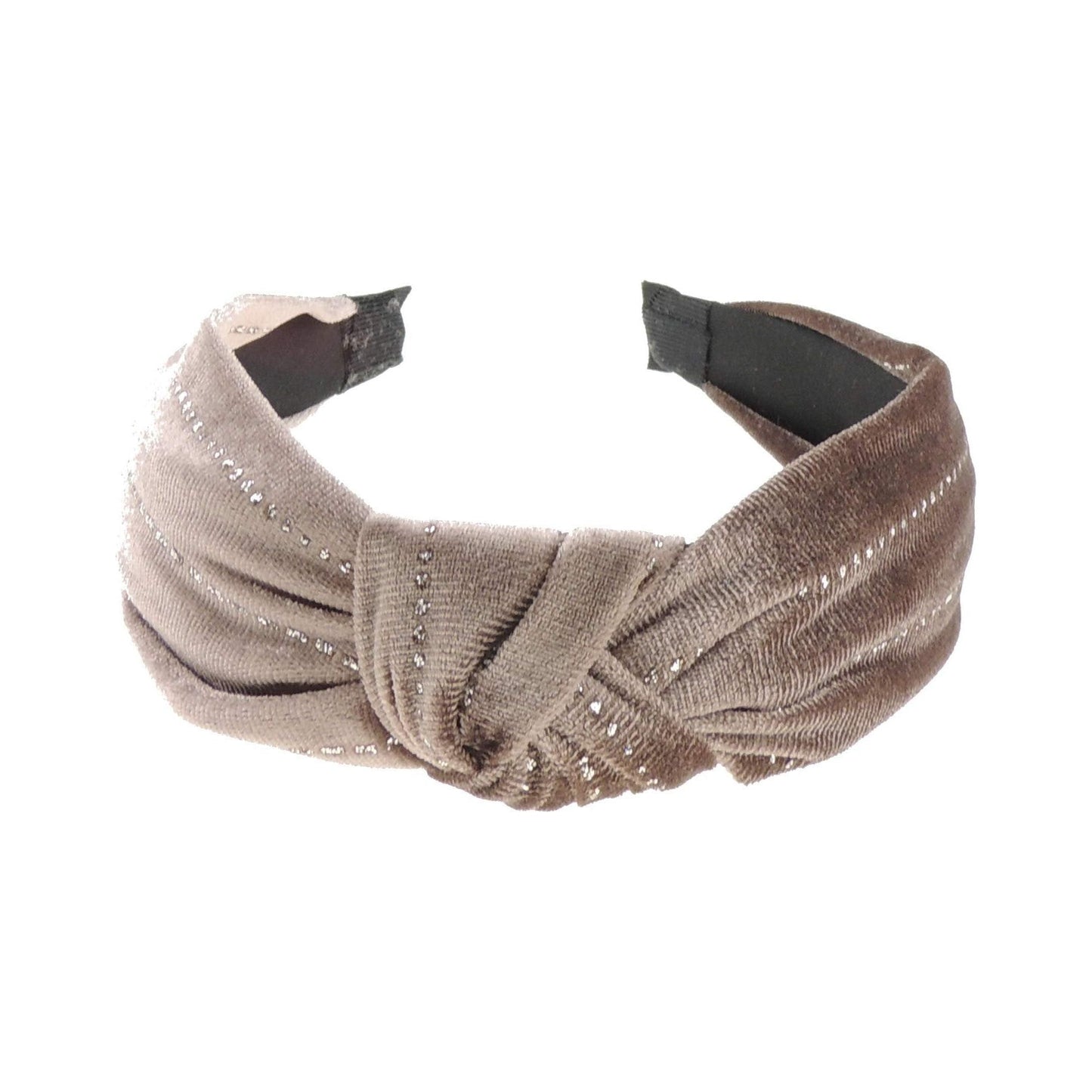 Ladies Soft Velvet Evening Winter Wide 4cm Headband Alice Band Sparkly Glitter Pin Stripe Top Knot