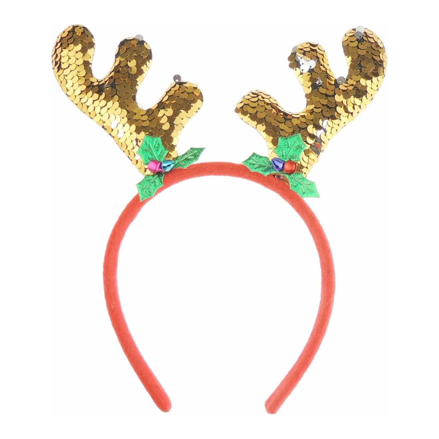 Unisex Women Men Christmas Nativity Party Dinner Costume Outfit Headband Hair Hoop Alice Band Hairband Deeley Deely Springs Bopper Red Reindeer Elk Stag Ears Antlers Sequin