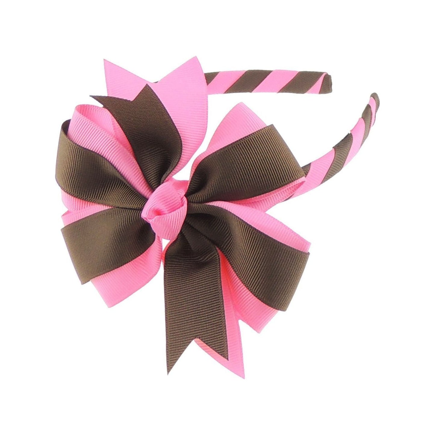 Girls Party School Large Grosgrain Ribbon Bow 1cm Headband Alice Band Candy Cane Striped