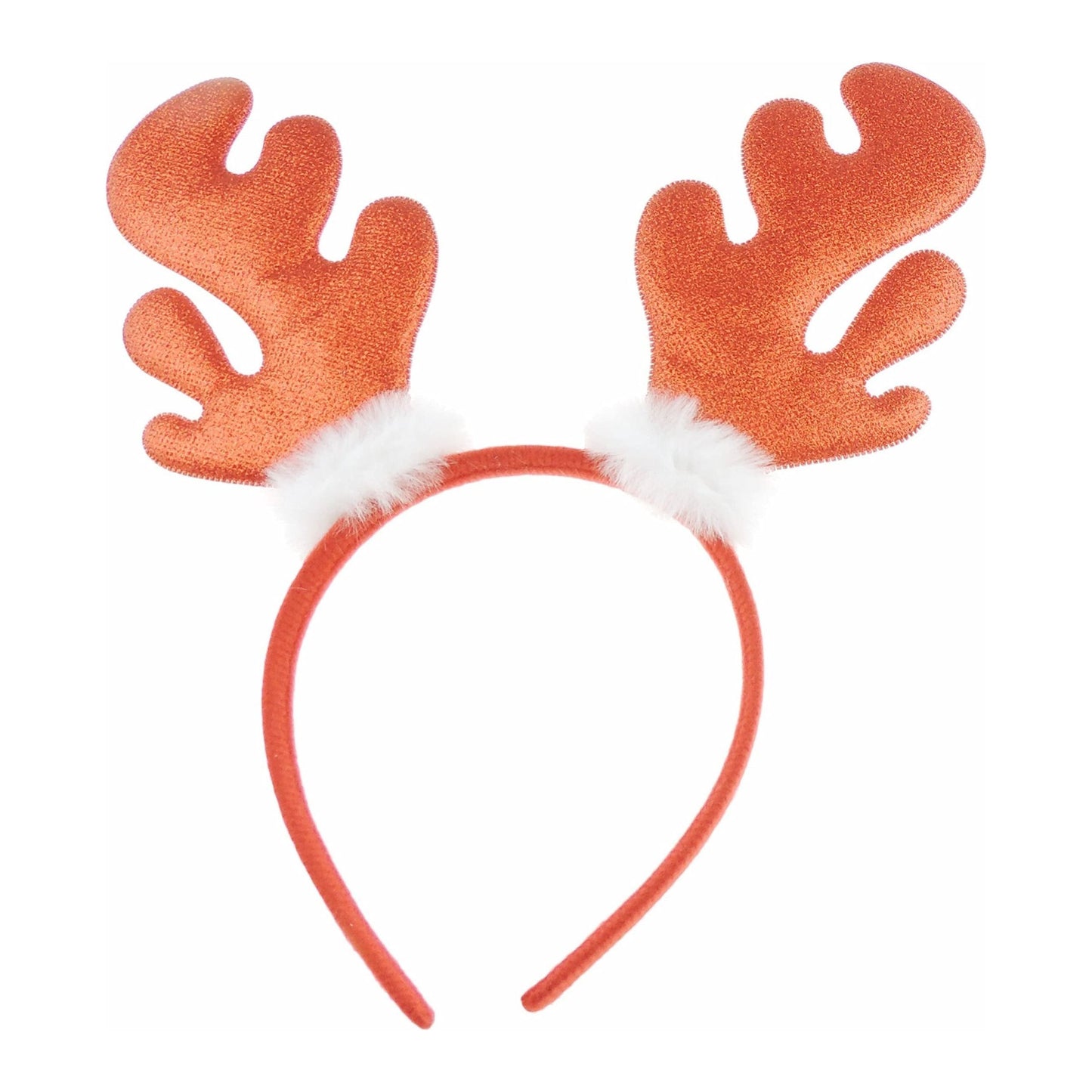 Sparkly Glitter Reindeer Antlers Deeley Bopper Christmas Party Headband Alice Band (Red)