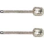 Set of 2 Ladies Girls Sparkly Diamante Hair 9cm Grip Large Square Stone