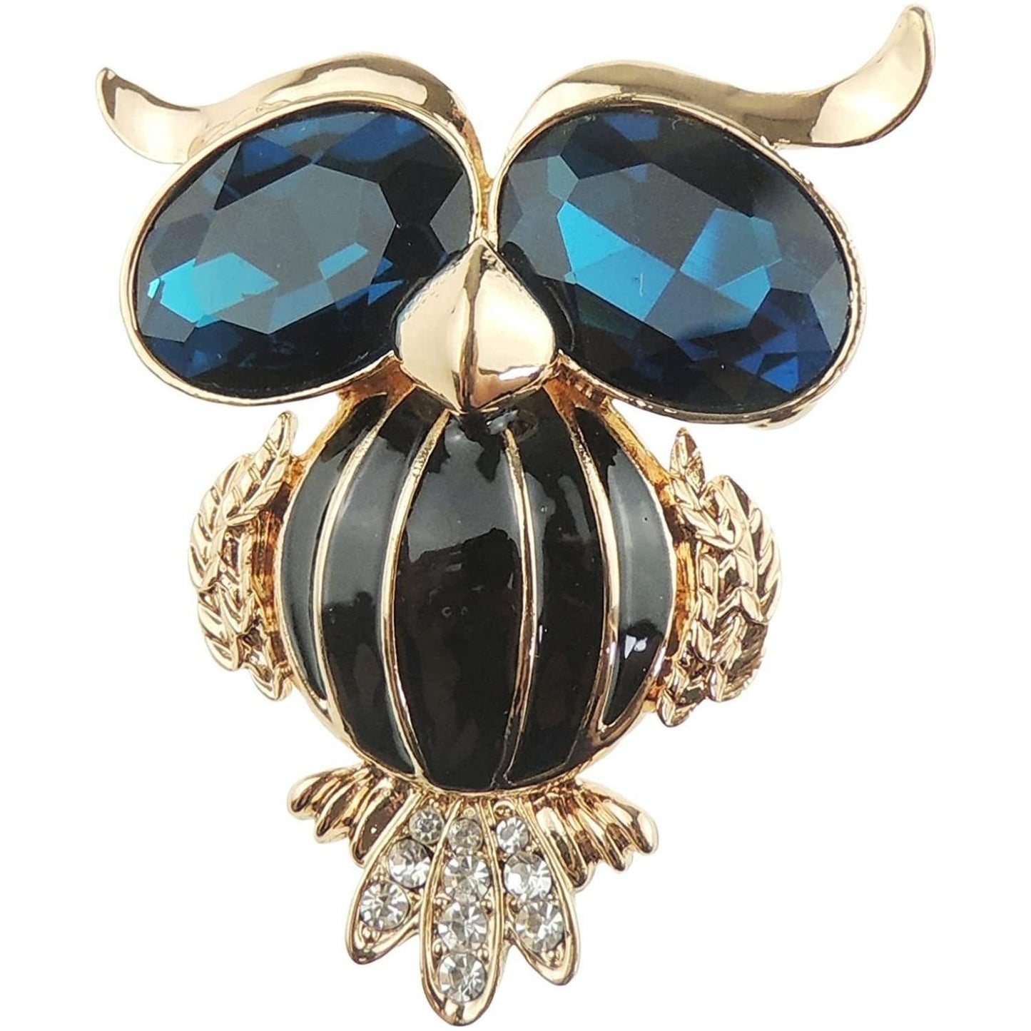 Ladies Mens Diamante Crystal Large Eyes Fat Owl Bird Brooch