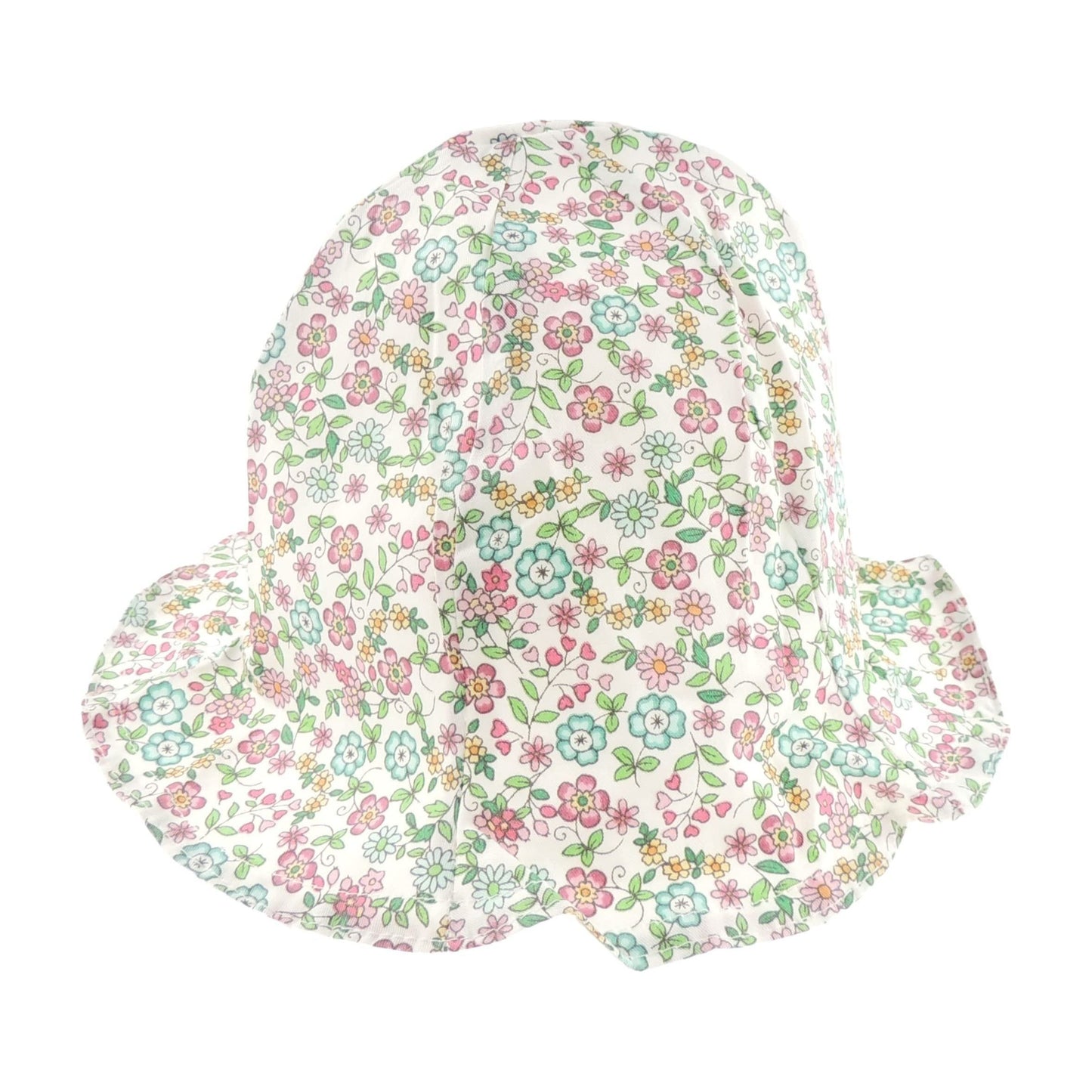 Cute Baby Girls Kids Newborn Cotton Flower Floral Pattern Poke Brim Retro Bonnet Beanie Bucket Summer Beach Sunhat Sun Hat 6-18 Months