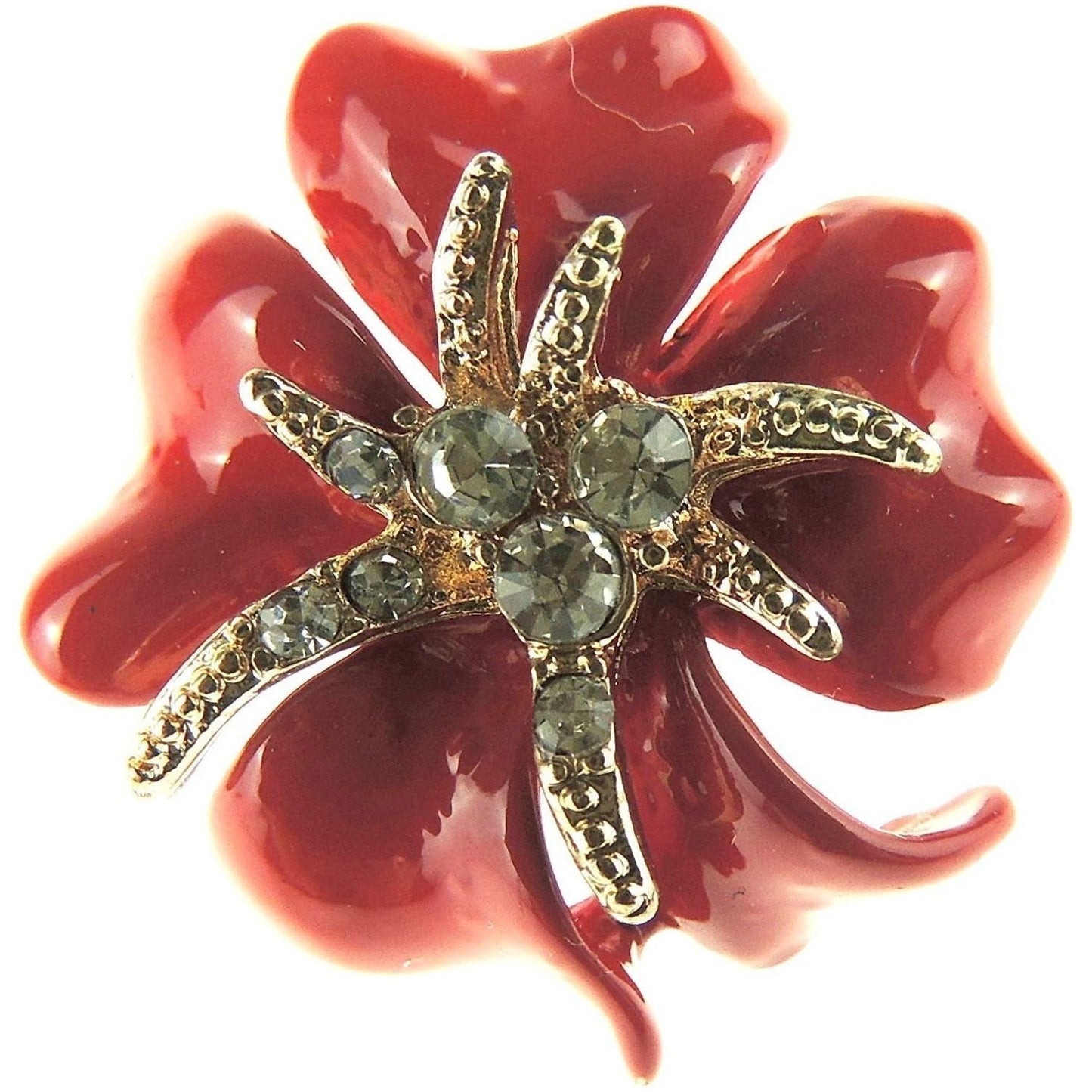 Diamante Crystal Matte Starfish Small 2.5cm Wedding Evening Brooch