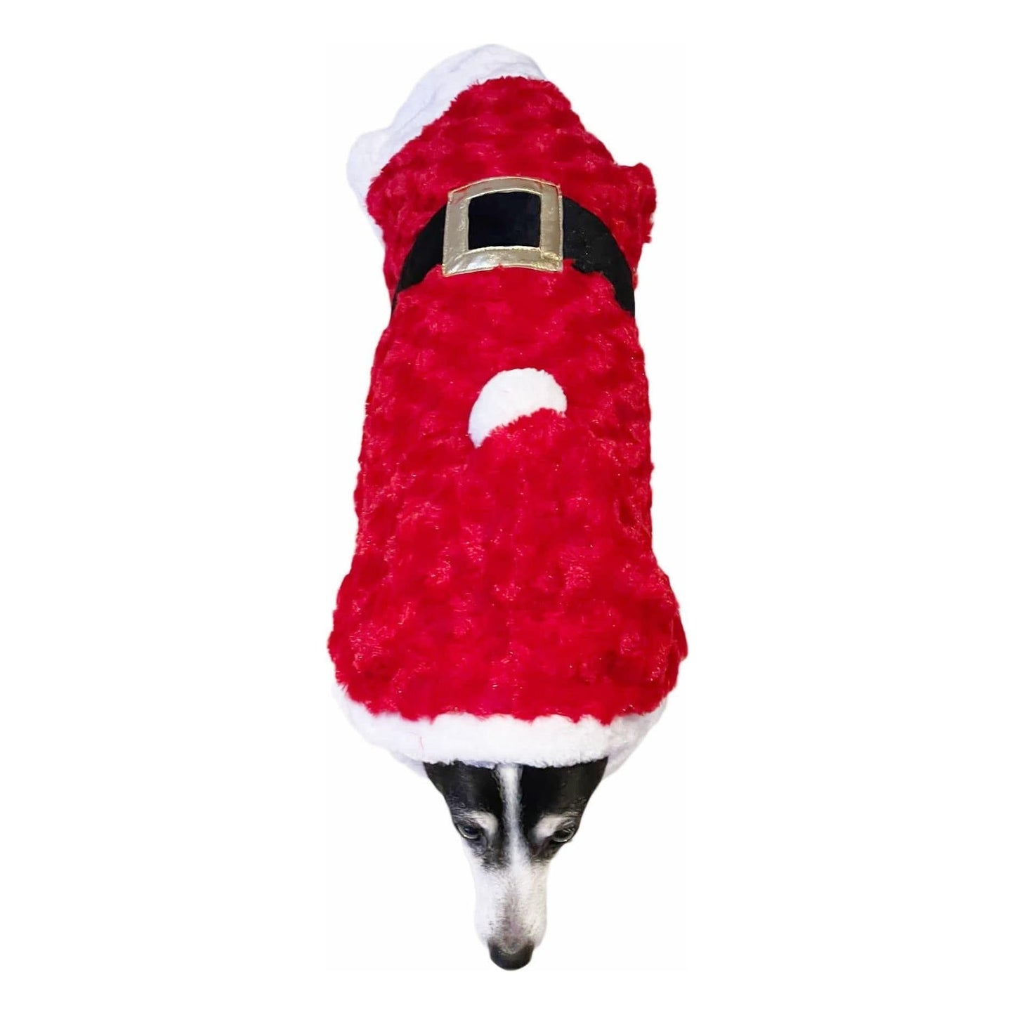 Cute Festive Red Funny Santa Claus Father Christmas Party Boy Girl SMALL DOG BREED ONLY Puppy Kitten Cat Warm Winter Fleece Costume Clothes Jumper Dress Skirt Coat Walking Hoodie Outfit