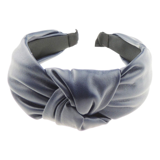 Ladies Elegant Wide Leather Look Funky Retro Top Knot Headband Alice Band