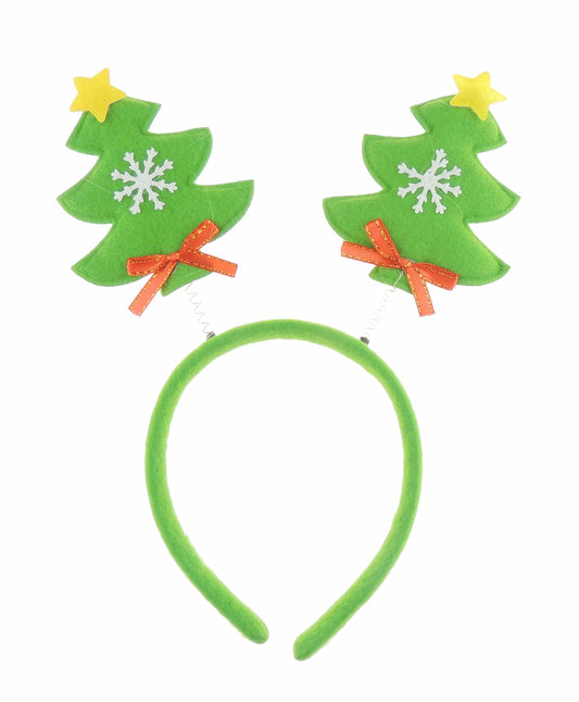 Womens Mens Unisex Christmas Festive Day Dinner Nativity Costume Outfit Party Headband Hair Hoop Alice Band Hairband Deeley Deely Springs Bopper Green Tree Snowflake (Green)