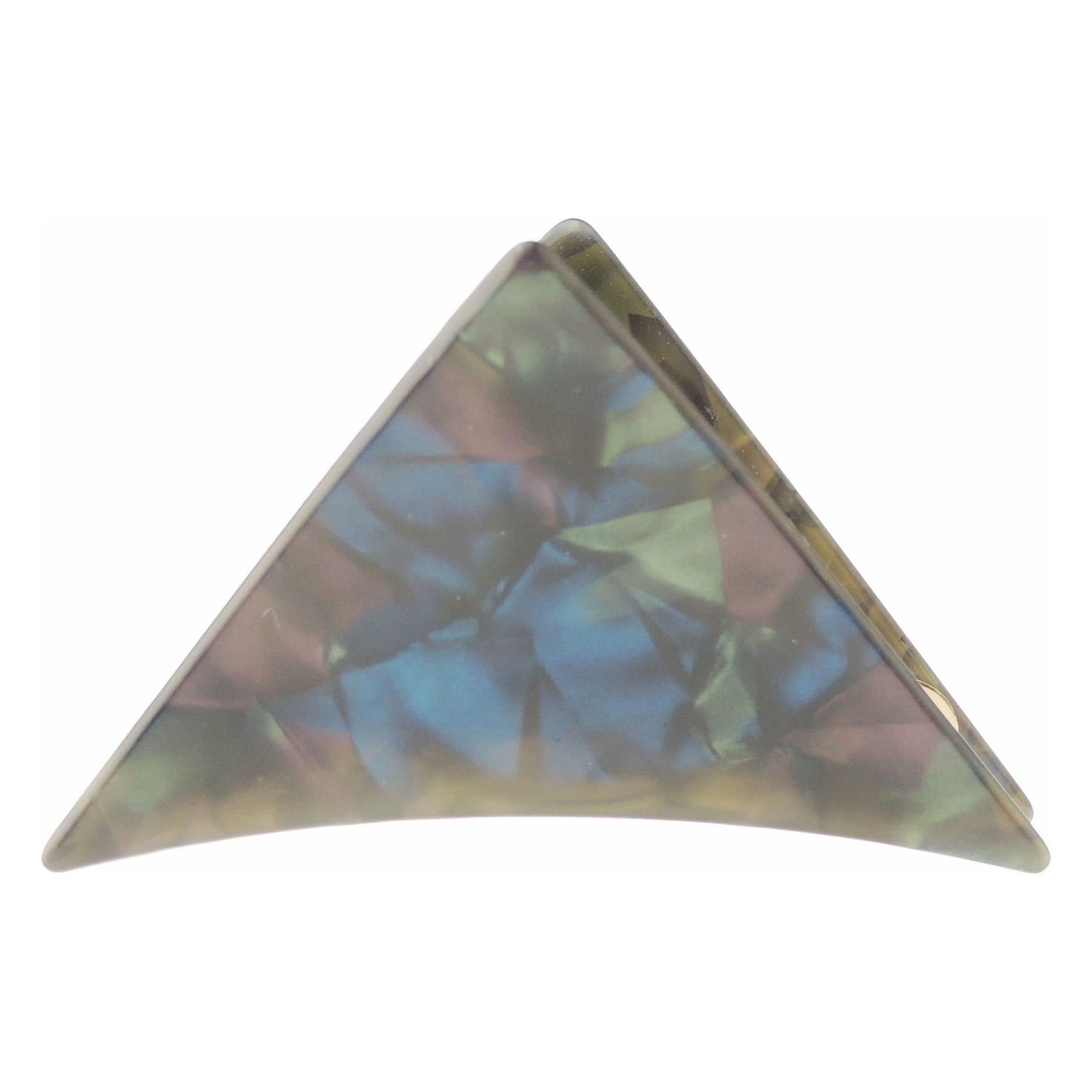 Ladies Geometric Triangle Small Marble Look Hair Claw Clamp Clip