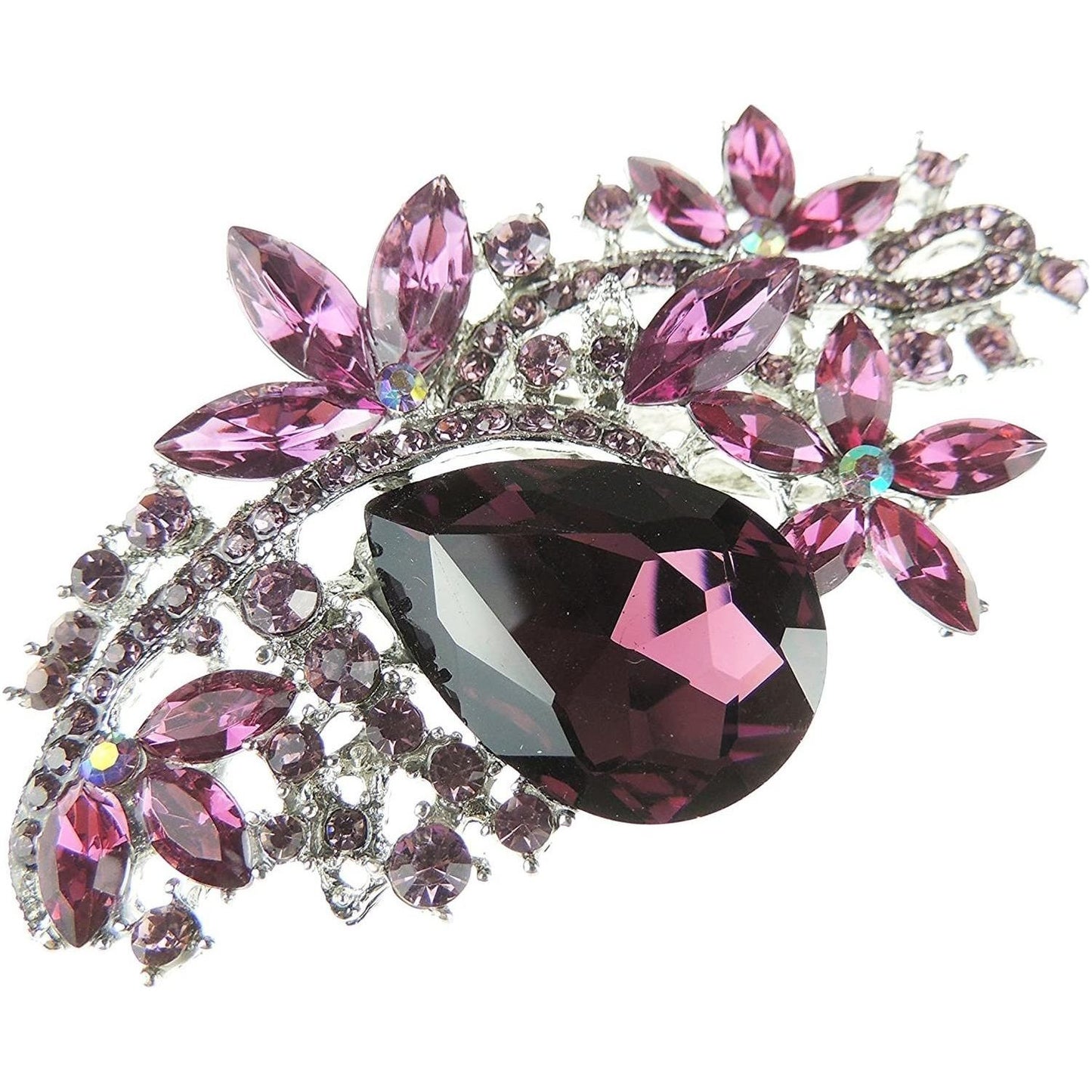 Pretty Crystal Diamante Sparkly Large Chunky Bouquet Lapel Brooch