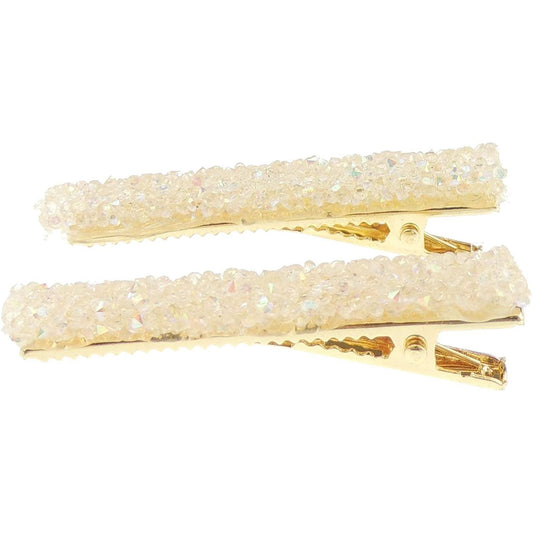 Girls Ladies Pair of 2 Crystal Encrusted 6cm Croc Alligator Concord Hair Clips