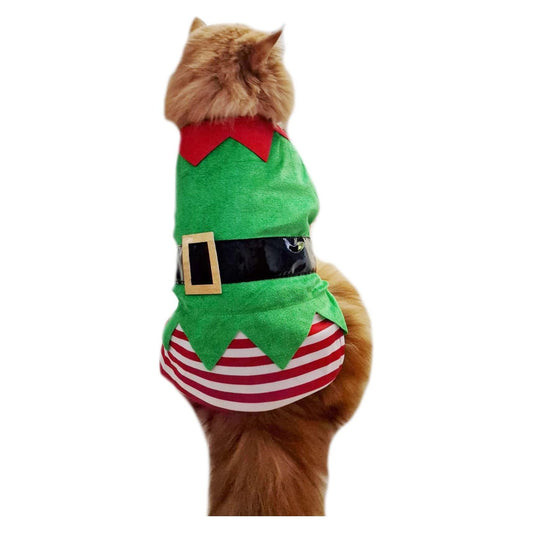 Cute Funny SMALL DOG ONLY Doggie Puppy Kitten Cat Christmas Xmas Outfit Fleece Warm Winter Girl Boy Jumper Coat Clothes Hoodies Costume Ideas Pullover Sweater Red Green Elf Santas Helper