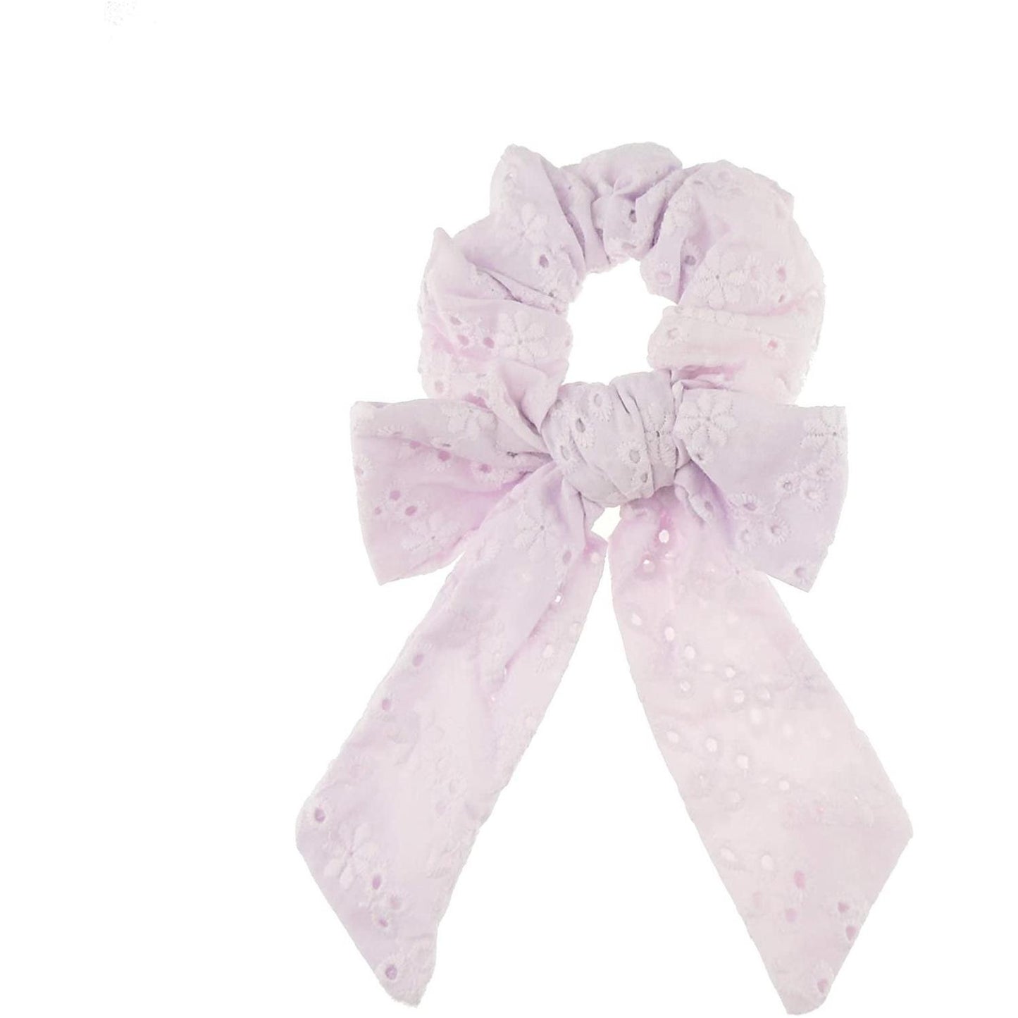 Girls Ladies Summer Essential Broderie Anglais Ditsy Big Bow Classic Pastel Hair Tie