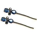 Set of 2 Ladies Sparkly Gold Tone Diamante Hair Grip Butterfly