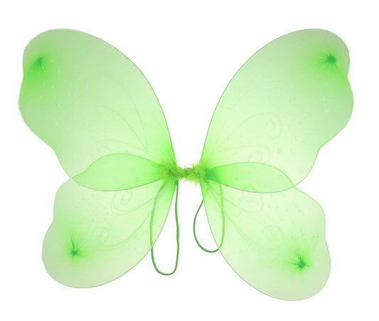 Glamour Girlz Large Fancy Dress Halloween Play Fairy Butterfly Princess Party Wings Lime Green