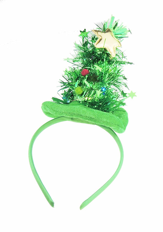 Glamour Girlz Womens Mens Unisex Christmas Festive Day Dinner Nativity Costume Outfit Party Headband Hair Hoop Alice Band Hairband Deeley Deely Springs Bopper Tinsel (Green)