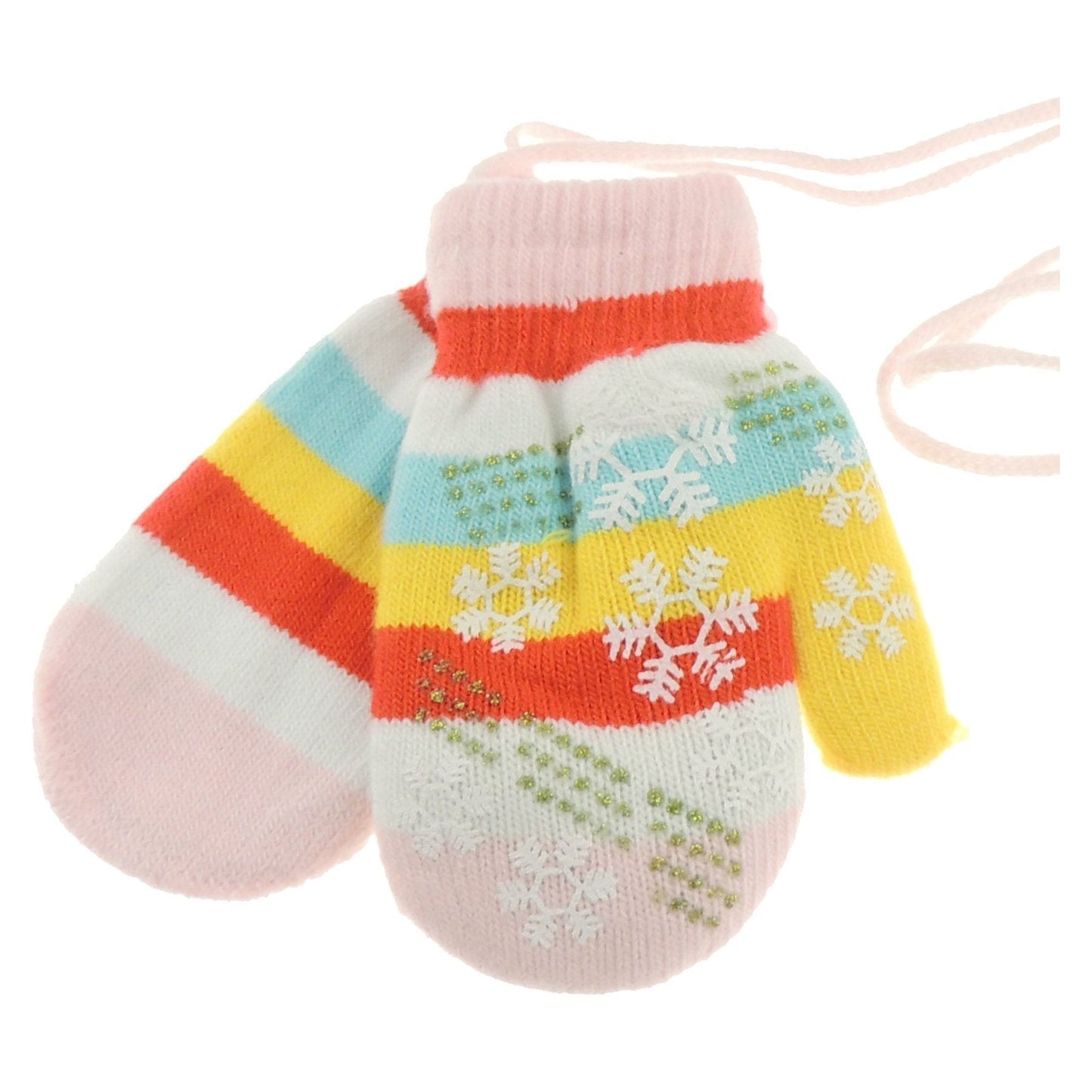 Soft Baby Girls Boys Kids Toddler Children Babies Knit Thermal Warm Winter Outdoor Hand Warmers Gloves Stripe Snowflake Chain String Mittens 6 9 Months 1 2 Years