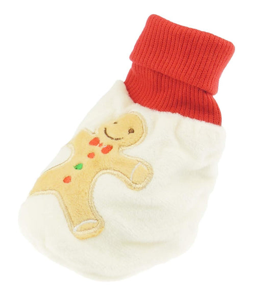 Baby Boys Girls Infant Newborn Babies Kids Crib Pram Winter Fleece Warm Plush Velour Party Booties Socks Slippers Festive 1st First Christmas Xmas Embroidered Up to 6 Months Gingerbread Man