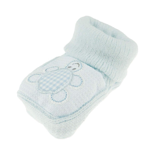 Soft Warm Infant Newborn Baby Babies Girls Boys Knit Knitted Crochet Pram Cot Plain Slippers Socks Booties Bootees Shower Essentials 0-3 Months Animal (Turtle Blue)