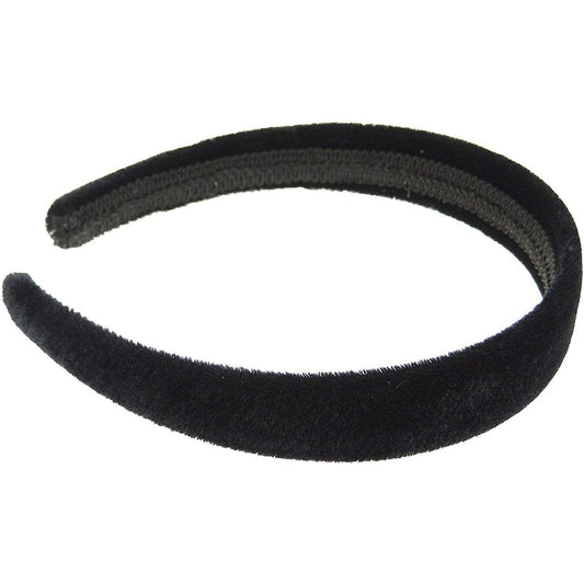 SMALL HEAD WOMEN GIRLS School Birthday Party Wedding Special Occasion Hair Accessories Plain Slightly Padded 2.5cm Black Plush Velvet Short Long Hair Headband Alice Band Hairband