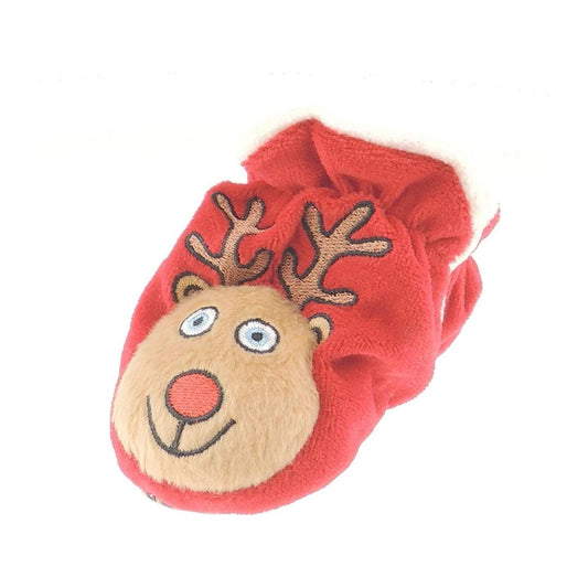 Baby Boys Unisex Girls Infant Newborn Babies Kids House Crib Pram Shoes Winter Fleece Warm Soft Sole Party Booties Slippers Festive 1st First Christmas Xmas Red Reindeer