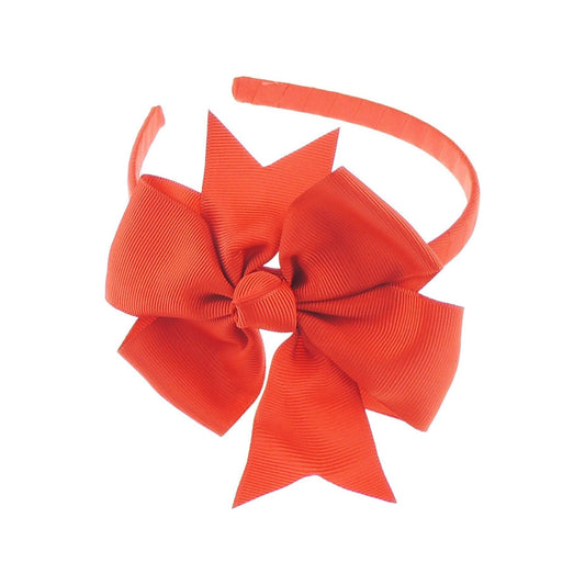 Girls Party School Large Grosgrain Ribbon Bow 1cm Headband Alice Band Forked