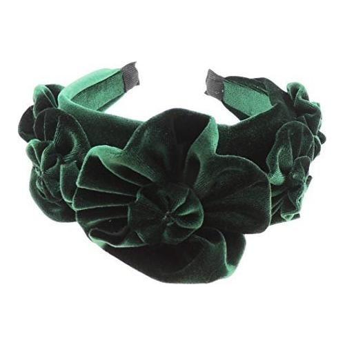 Womens Luxury Large Velvet Rosette Rose Flower Wide Velvet Winter Evening Wedding Party Birthday Bridal Christmas Birthday Bridesmaid Headband Alice Band Hair Accessories Hairband