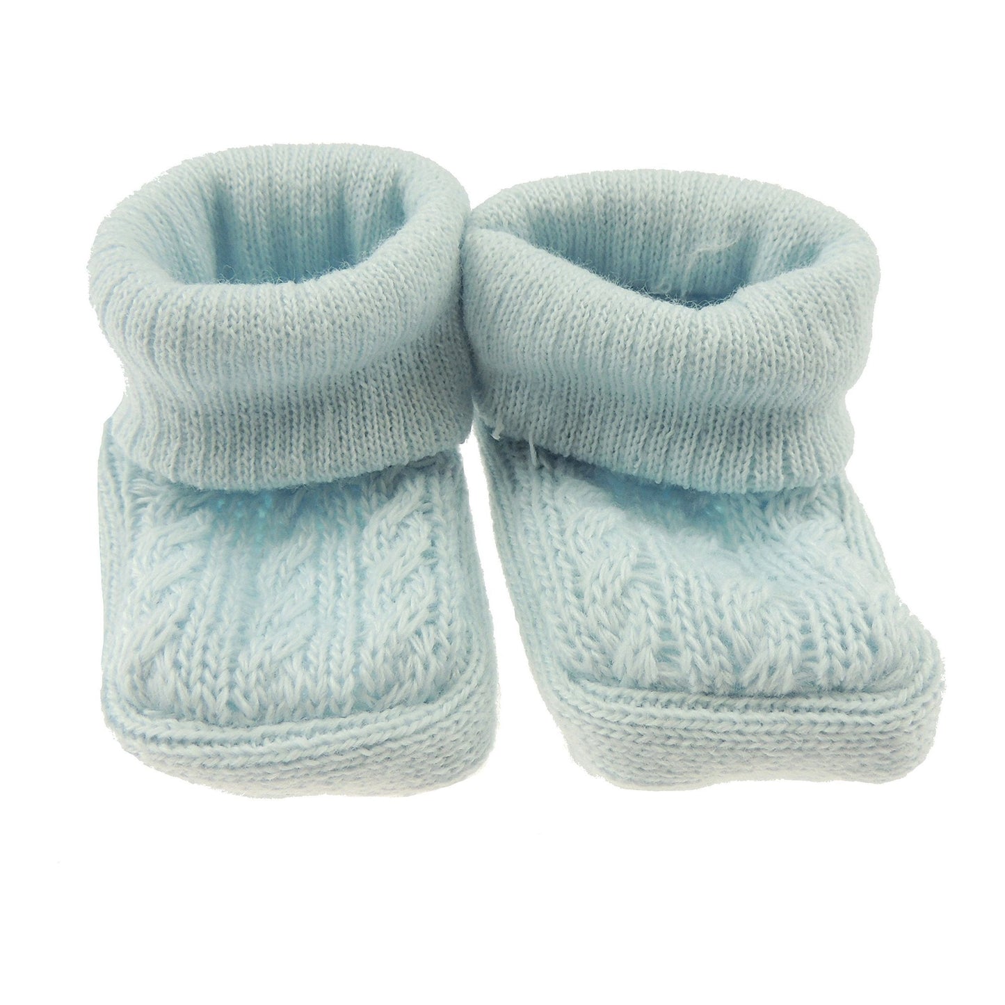 Newborn Baby Girls Boys Cable Knit Booties , Blue, 0-3 Months